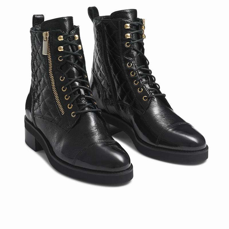 Russell And Bromley Atomic Ženske Čizme Na Vezanje Crne | RLP3634VO