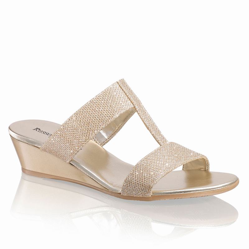 Russell And Bromley Bellina Ženske Sandale na Klin Zlatne | HBH874TX