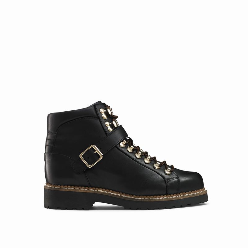 Russell And Bromley Compass Ženske Čizme Na Vezanje Crne | CIV769VA