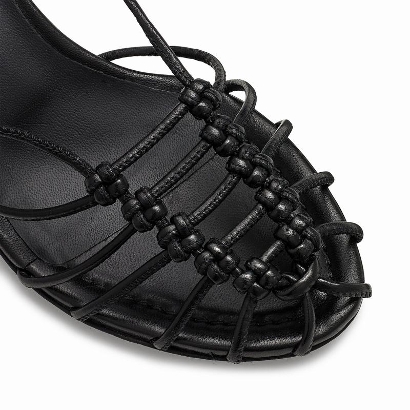 Russell And Bromley Connectmid Ženske Sandale Na Petu Crne | DRR2540CH