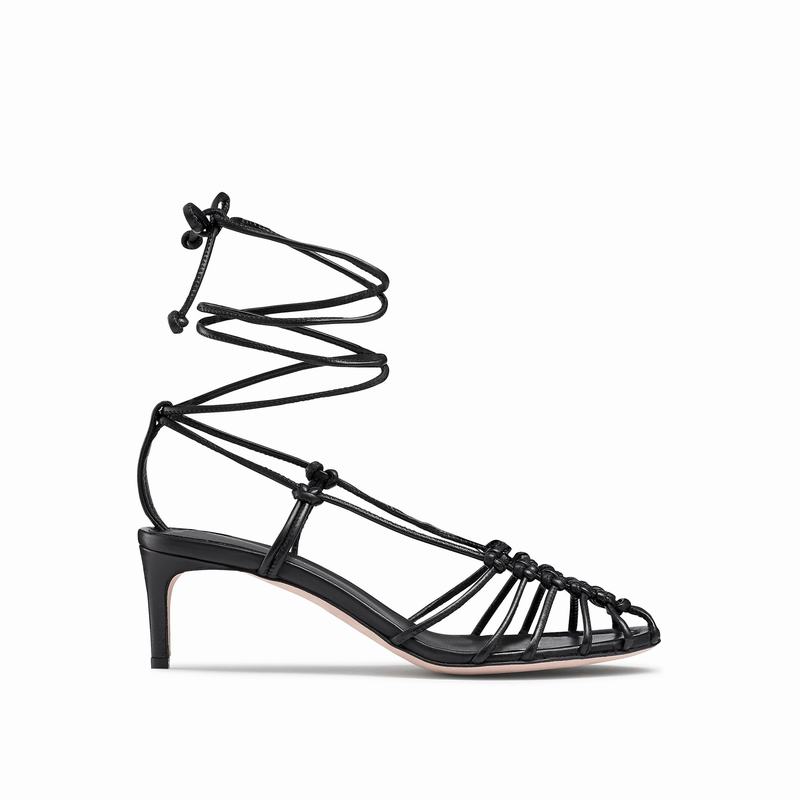 Russell And Bromley Connectmid Ženske Sandale Na Petu Crne | DRR2540CH