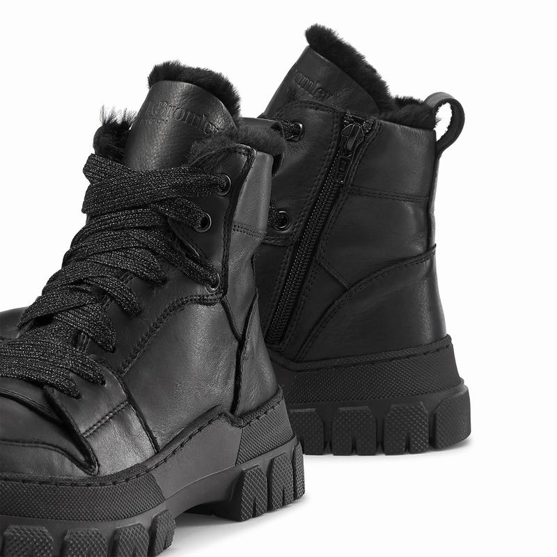 Russell And Bromley Glacier Ženske Čizme Na Vezanje Crne | XMI6064HA