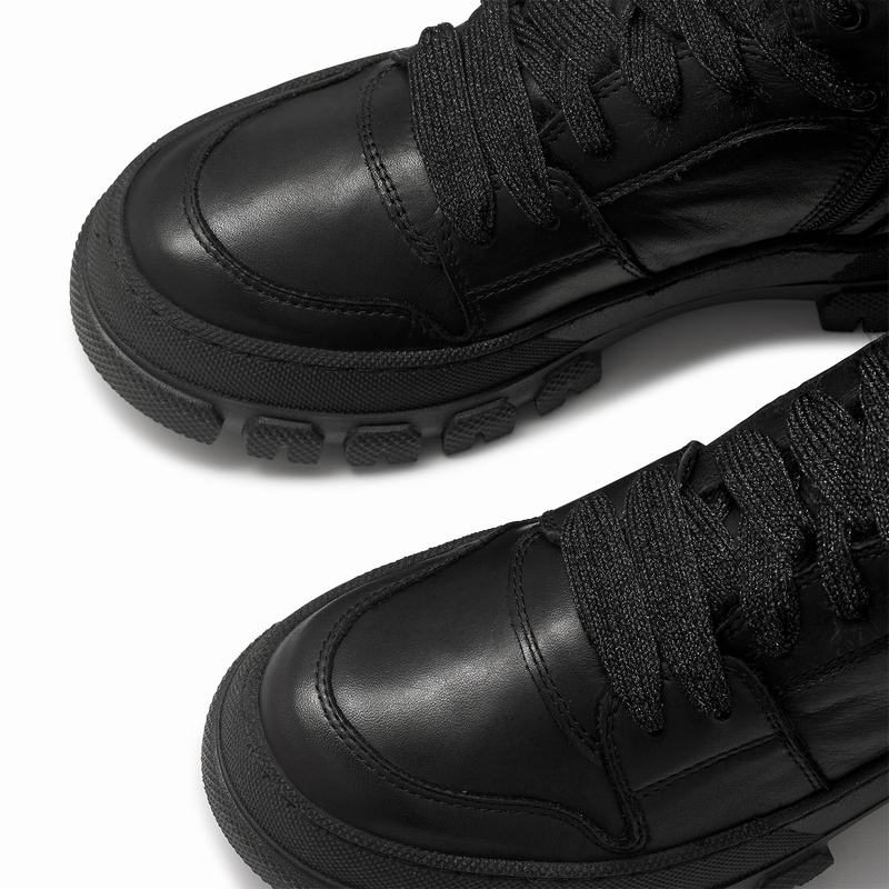 Russell And Bromley Glacier Ženske Čizme Na Vezanje Crne | XMI6064HA