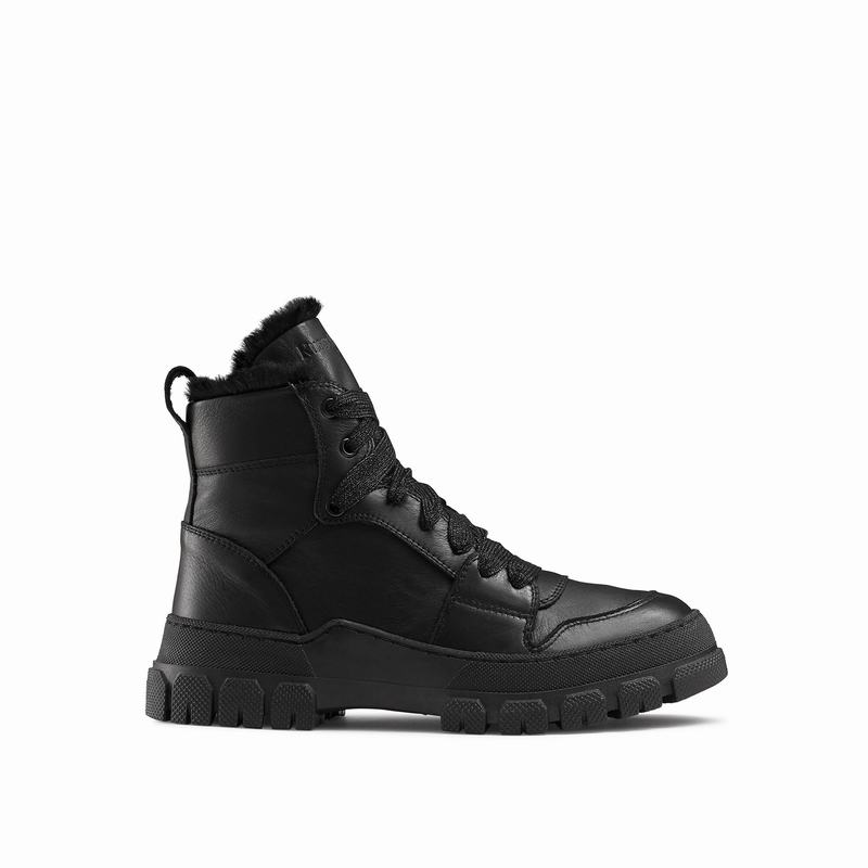 Russell And Bromley Glacier Ženske Čizme Na Vezanje Crne | XMI6064HA