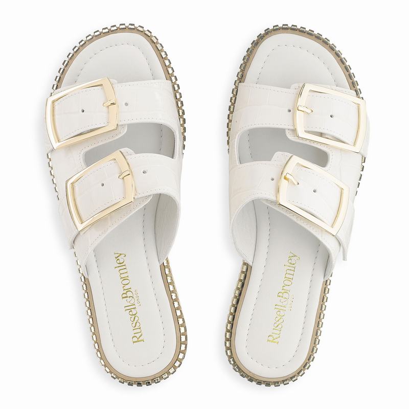 Russell And Bromley Gold Mine Ženske Sandale Bijele | JXM9799GI