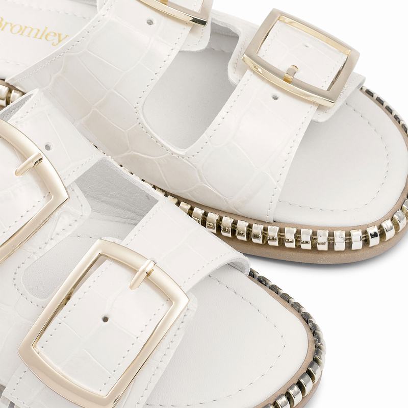 Russell And Bromley Gold Mine Ženske Sandale Bijele | JXM9799GI