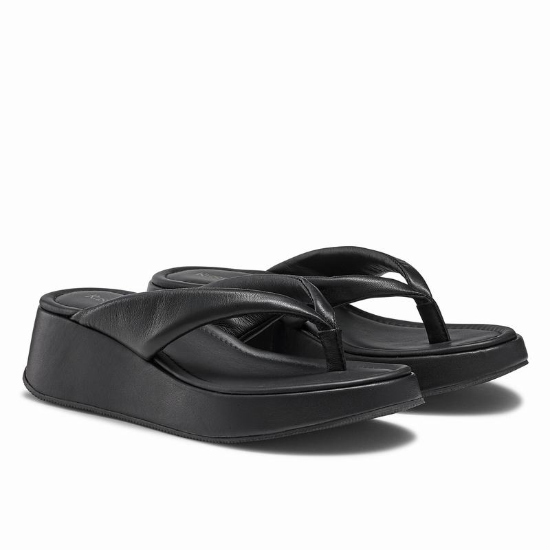 Russell And Bromley Hoxton Ženske Sandale na Klin Crne | VAM1697CD
