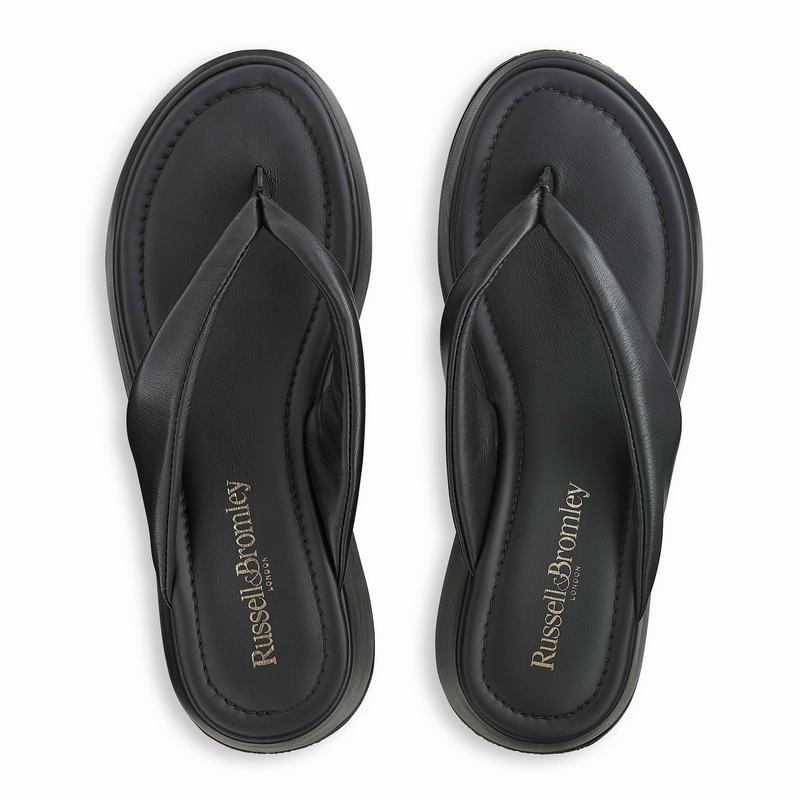 Russell And Bromley Hoxton Ženske Sandale na Klin Crne | VAM1697CD