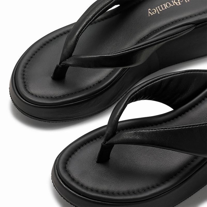 Russell And Bromley Hoxton Ženske Sandale na Klin Crne | VAM1697CD