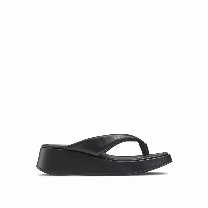 Russell And Bromley Hoxton Ženske Sandale na Klin Crne | VAM1697CD