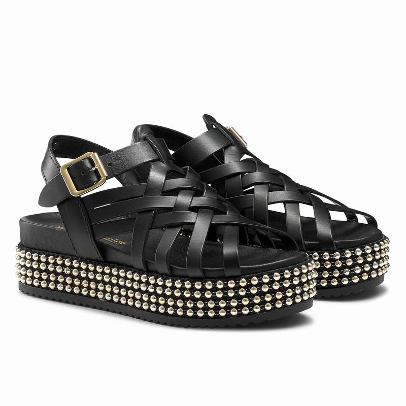 Russell And Bromley Jackpot Ženske Sandale na Klin Crne | BGG4267UG