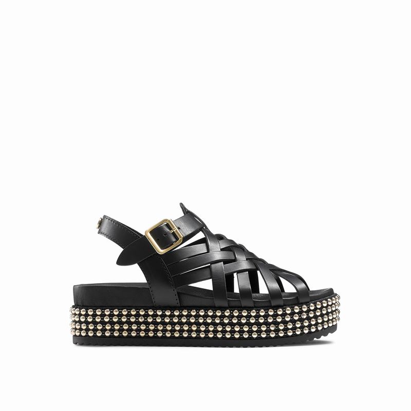 Russell And Bromley Jackpot Ženske Sandale na Klin Crne | BGG4267UG