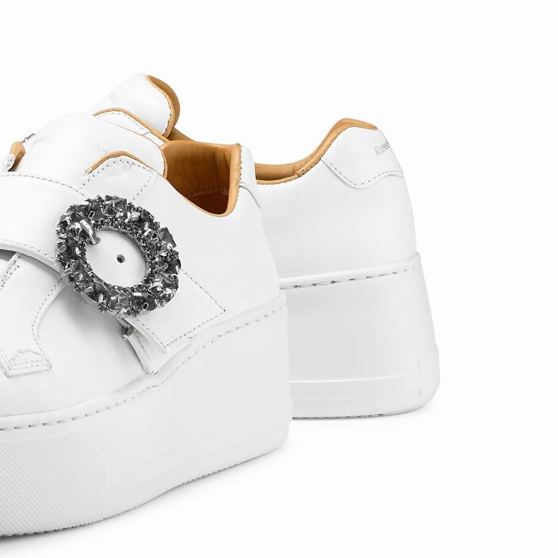 Russell And Bromley Park Gem Ženske Tenisice s Platformom Bijele | VSQ5743QG
