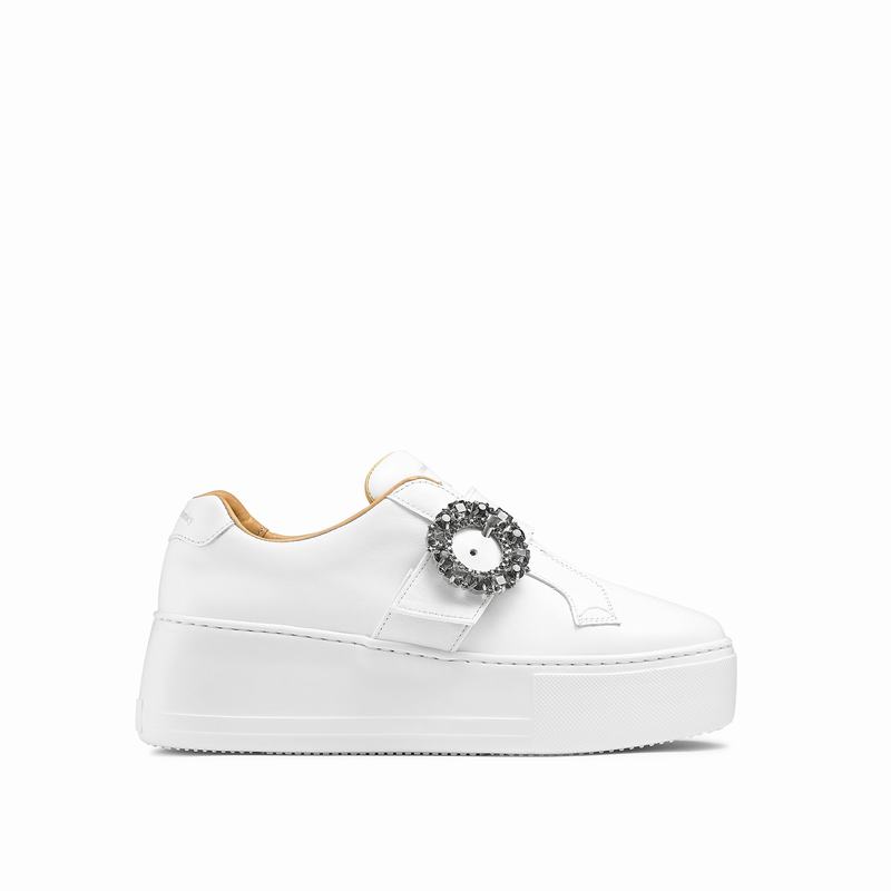 Russell And Bromley Park Gem Ženske Tenisice s Platformom Bijele | VSQ5743QG