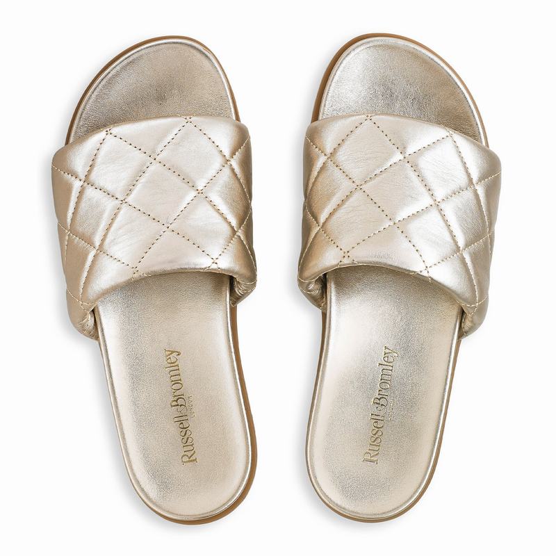 Russell And Bromley Quiltsoft Ženske Mules Metalne | KQC7014GZ