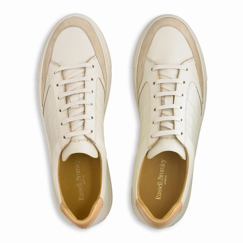 Russell And Bromley Retrospect Muške Niske Tenisice Krem Bijele | ICD8178HV