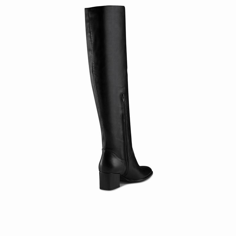 Russell And Bromley Scrunch Ženske Čizme preko Koljena Crne | DEK9841SY