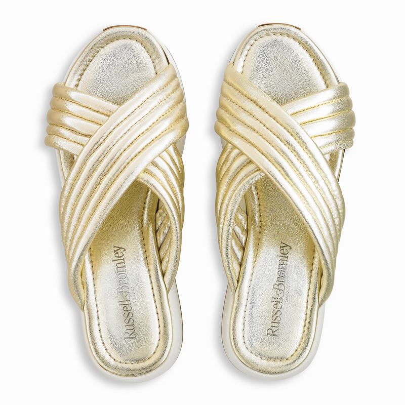 Russell And Bromley Site See Ženske Sandale na Klin Metalne | QOR9468CG