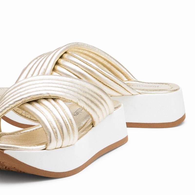 Russell And Bromley Site See Ženske Sandale na Klin Metalne | QOR9468CG