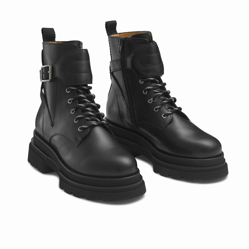 Russell And Bromley Soho Ženske Čizme Na Vezanje Crne | HNN7896YR