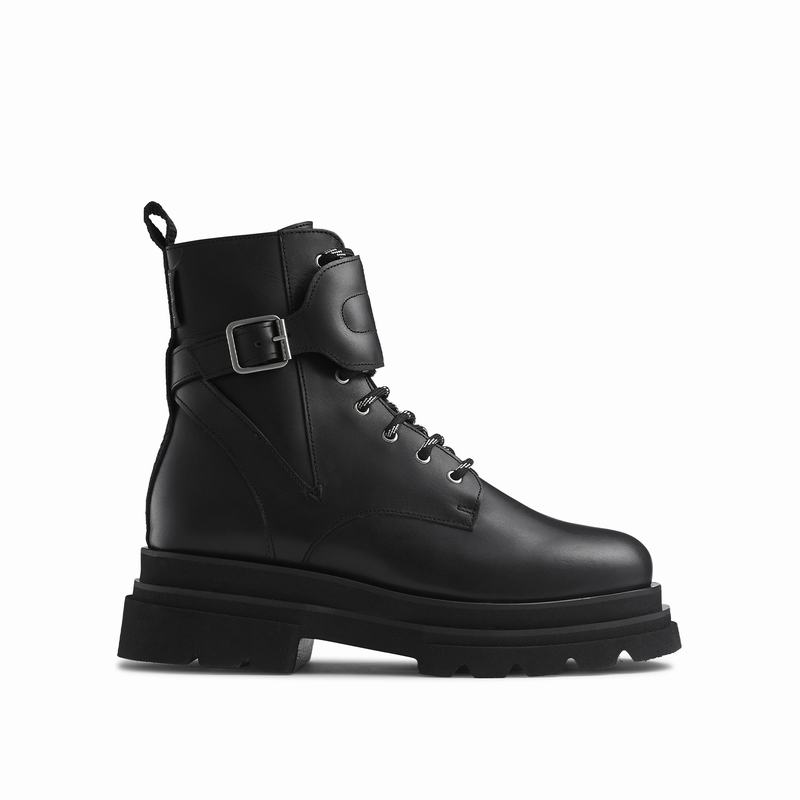 Russell And Bromley Soho Ženske Čizme Na Vezanje Crne | HNN7896YR