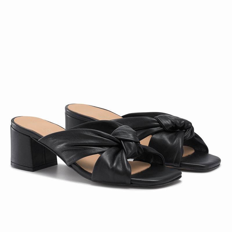 Russell And Bromley Top Knot Ženske Sandale na Klin Crne | OHU439ZS