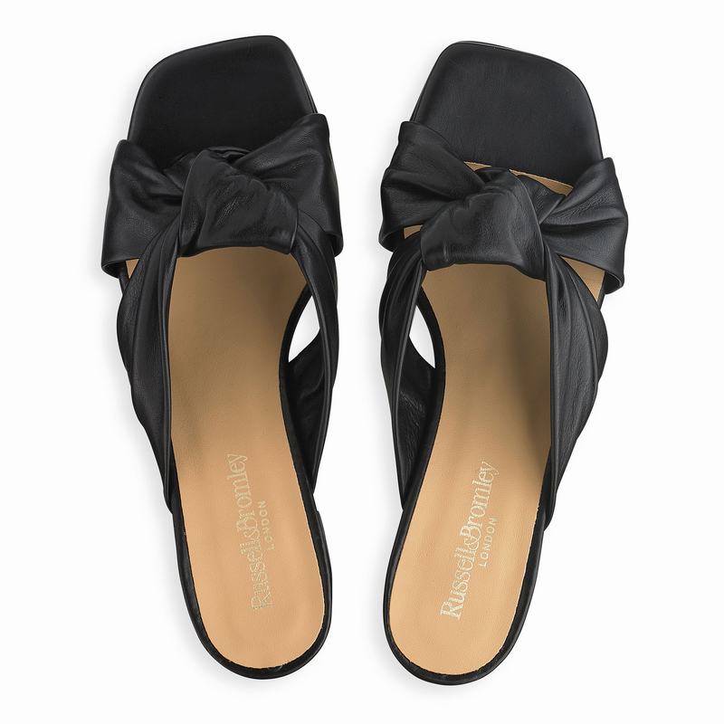 Russell And Bromley Top Knot Ženske Sandale na Klin Crne | OHU439ZS