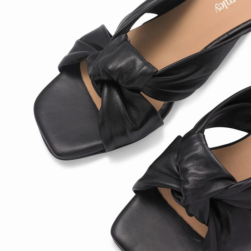 Russell And Bromley Top Knot Ženske Sandale na Klin Crne | OHU439ZS