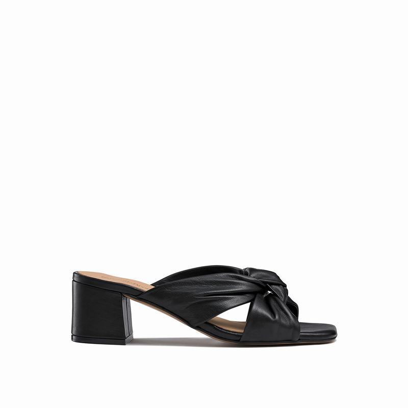 Russell And Bromley Top Knot Ženske Sandale na Klin Crne | OHU439ZS